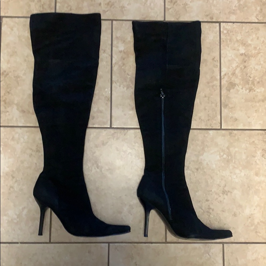 Bebe Over The Knee Boots Size 7 Black Suede
